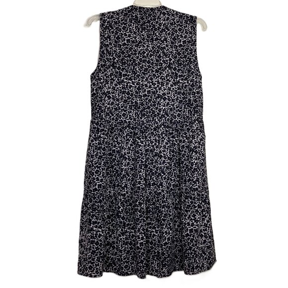 Reitmans Sleeveless Tiered Dress Flowy Black & White Print Chiffon Size Medium - Picture 4 of 8